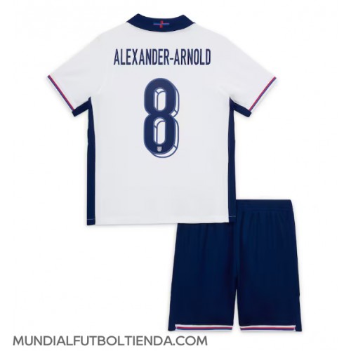 Camiseta Inglaterra Alexander-Arnold #8 Primera Equipación Replica Eurocopa 2024 para niños mangas cortas (+ Pantalones cortos)